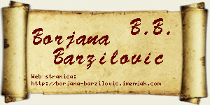 Borjana Barzilović vizit kartica